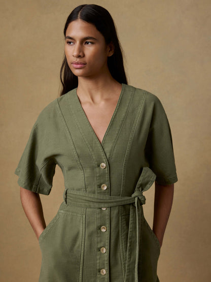 Soft Stretch Camille Dress - Moss