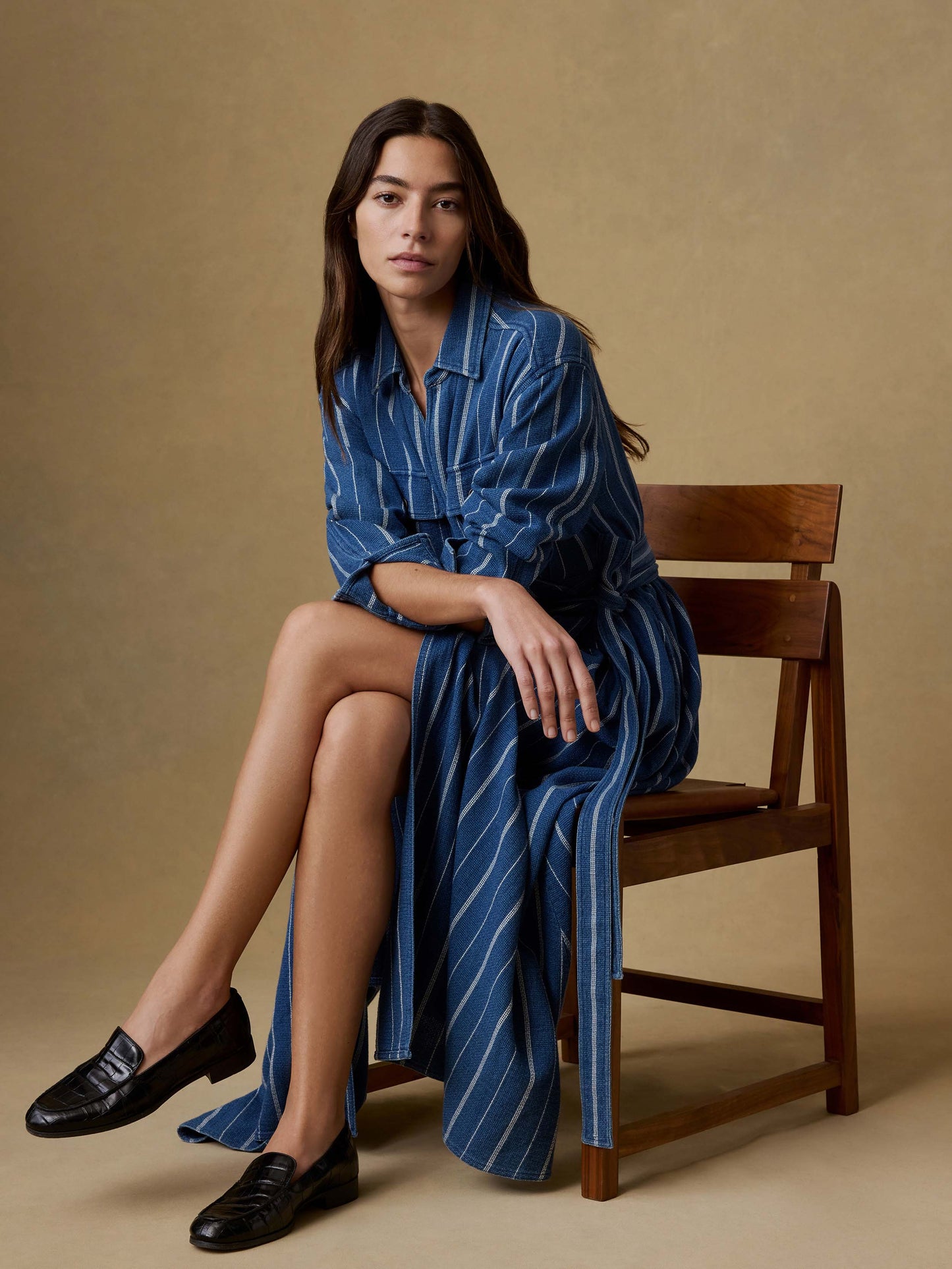 Island Tide Julia Wrap Dress - Indigo Drift Stripe