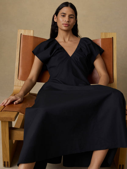 Coastal Poplin Bondhi Dress - Black