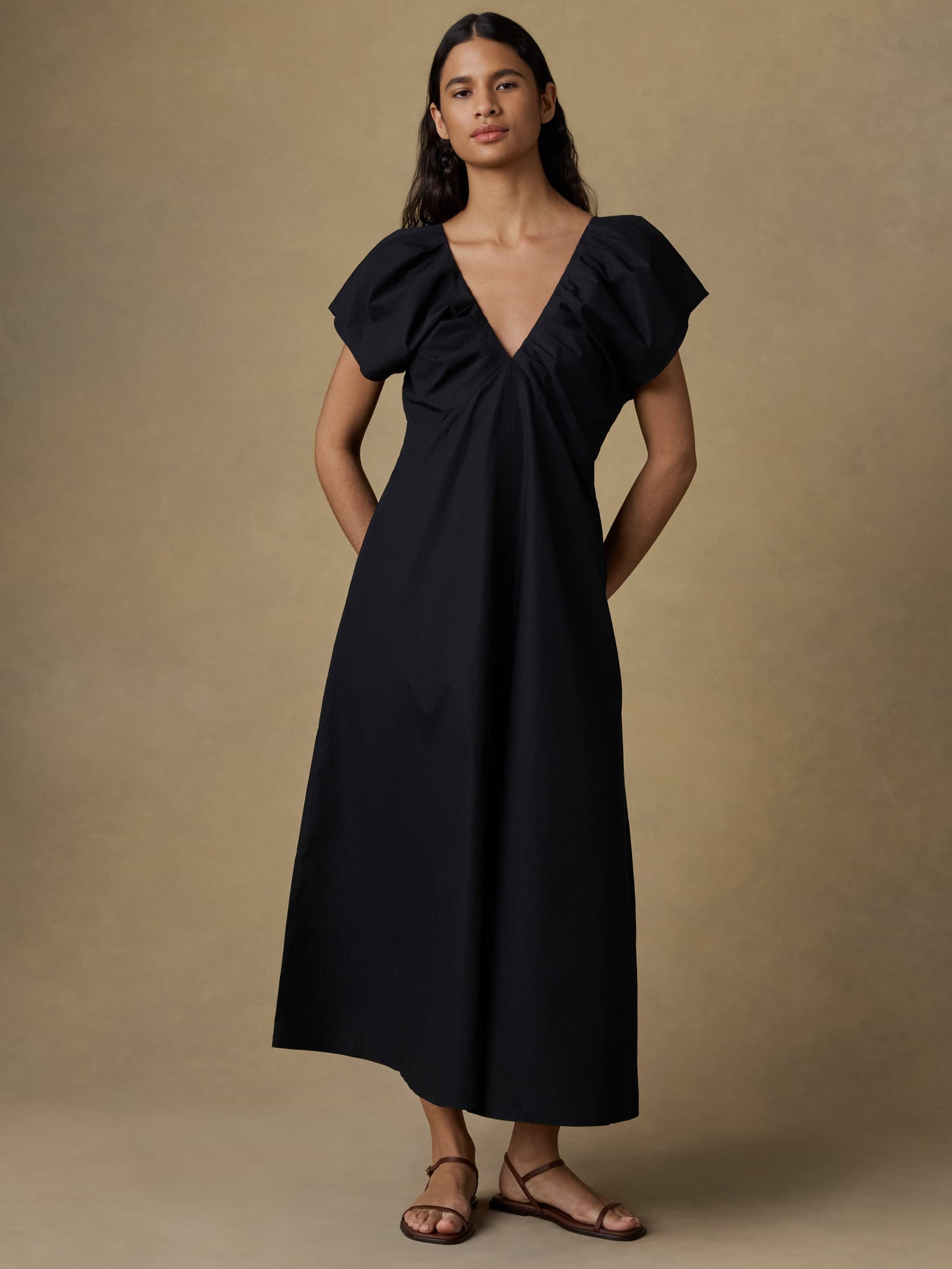 Coastal Poplin Bondhi Dress - Black