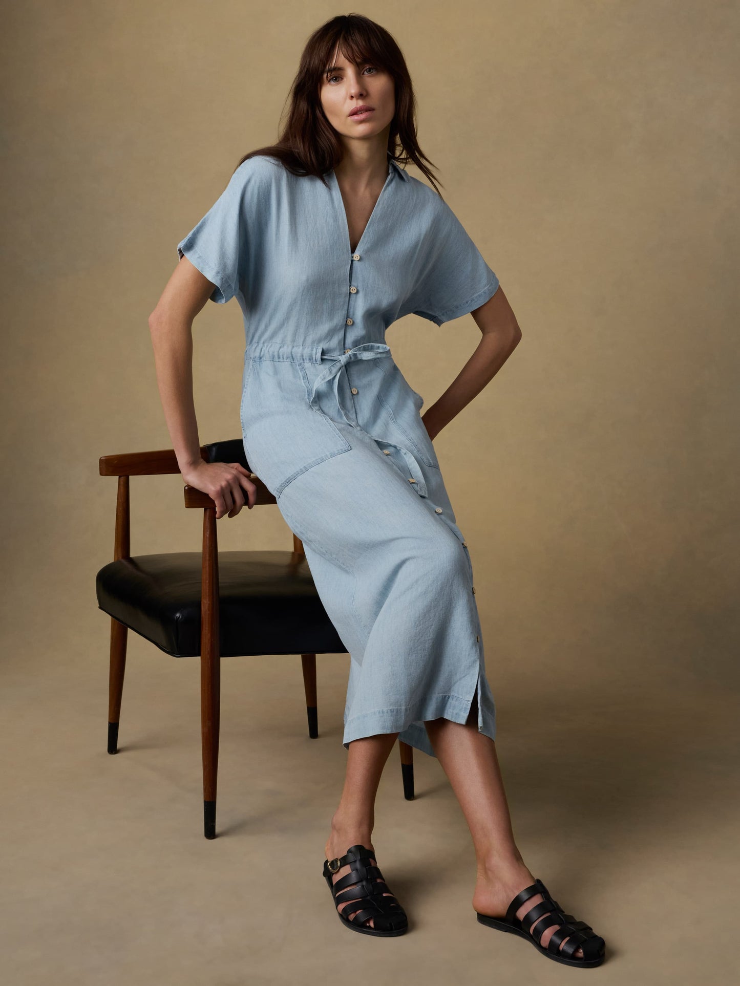 Tried & True Oakley Midi Dress - Arctic Sea Wash