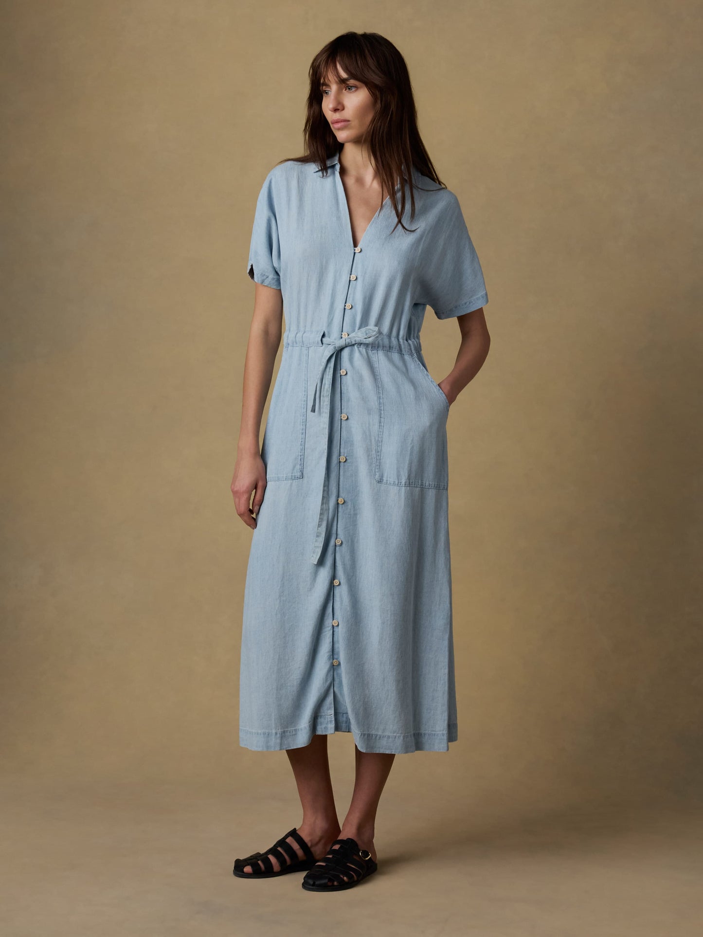 Tried & True Oakley Midi Dress - Arctic Sea Wash