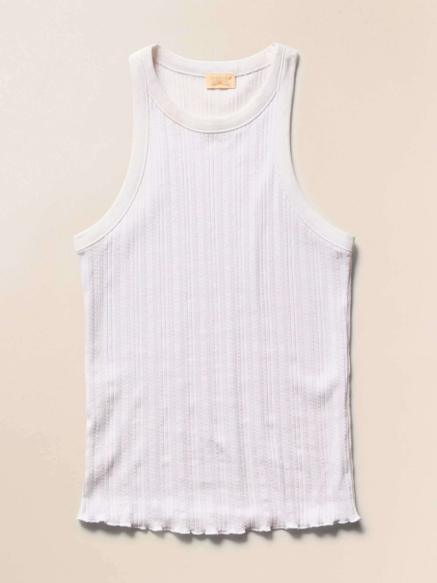 Paradise Pointelle Tank - White