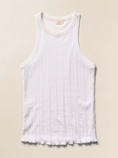 Paradise Pointelle Tank - White