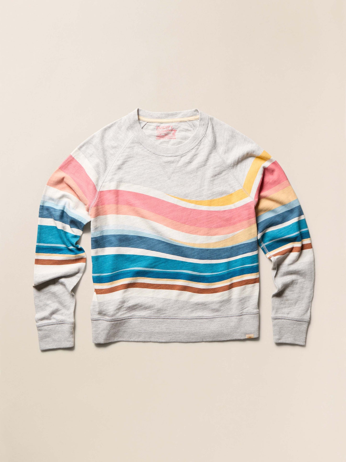 Sunwashed Organic Crewneck - Soleil Waves