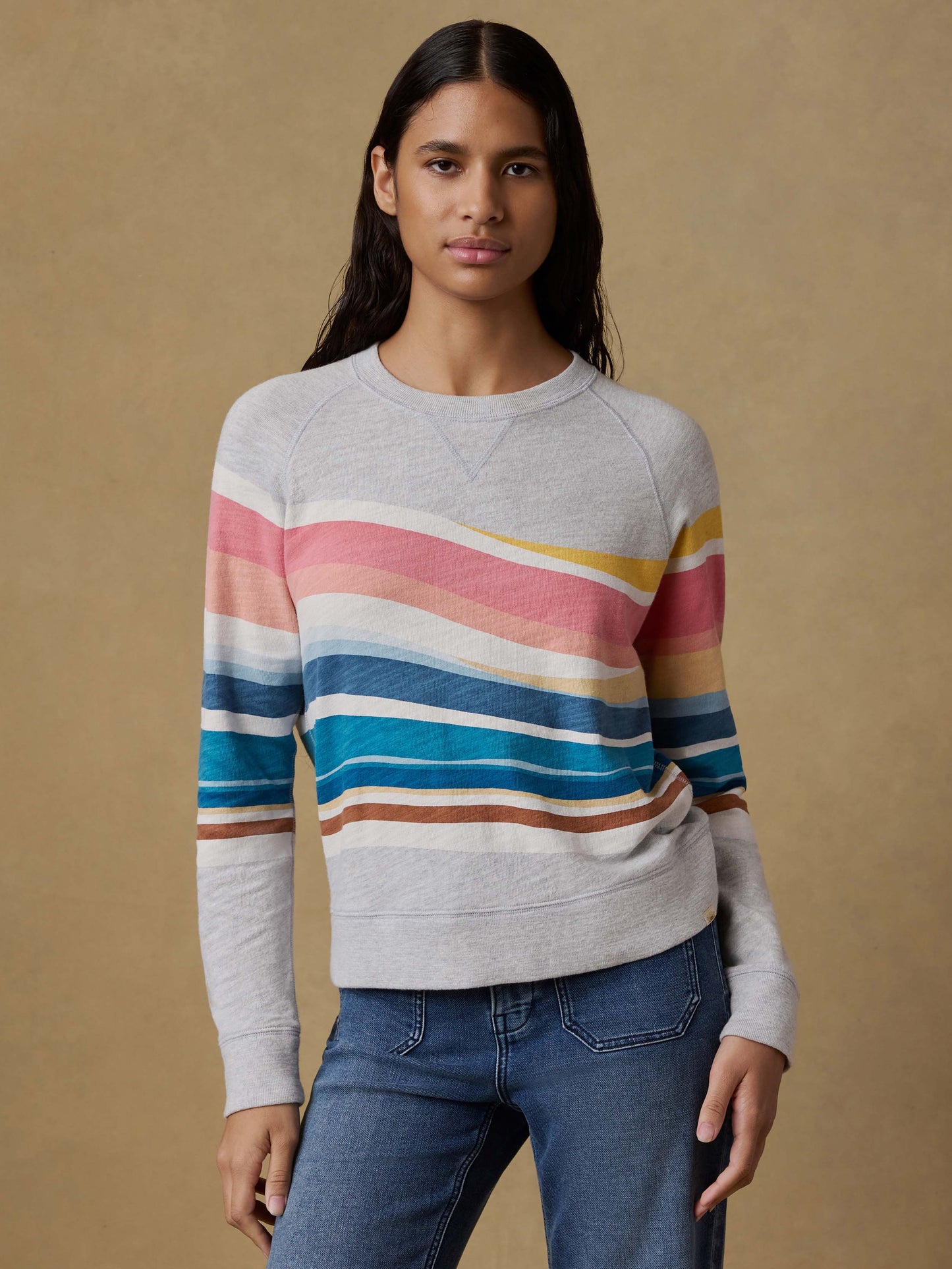 Sunwashed Organic Crewneck - Soleil Waves