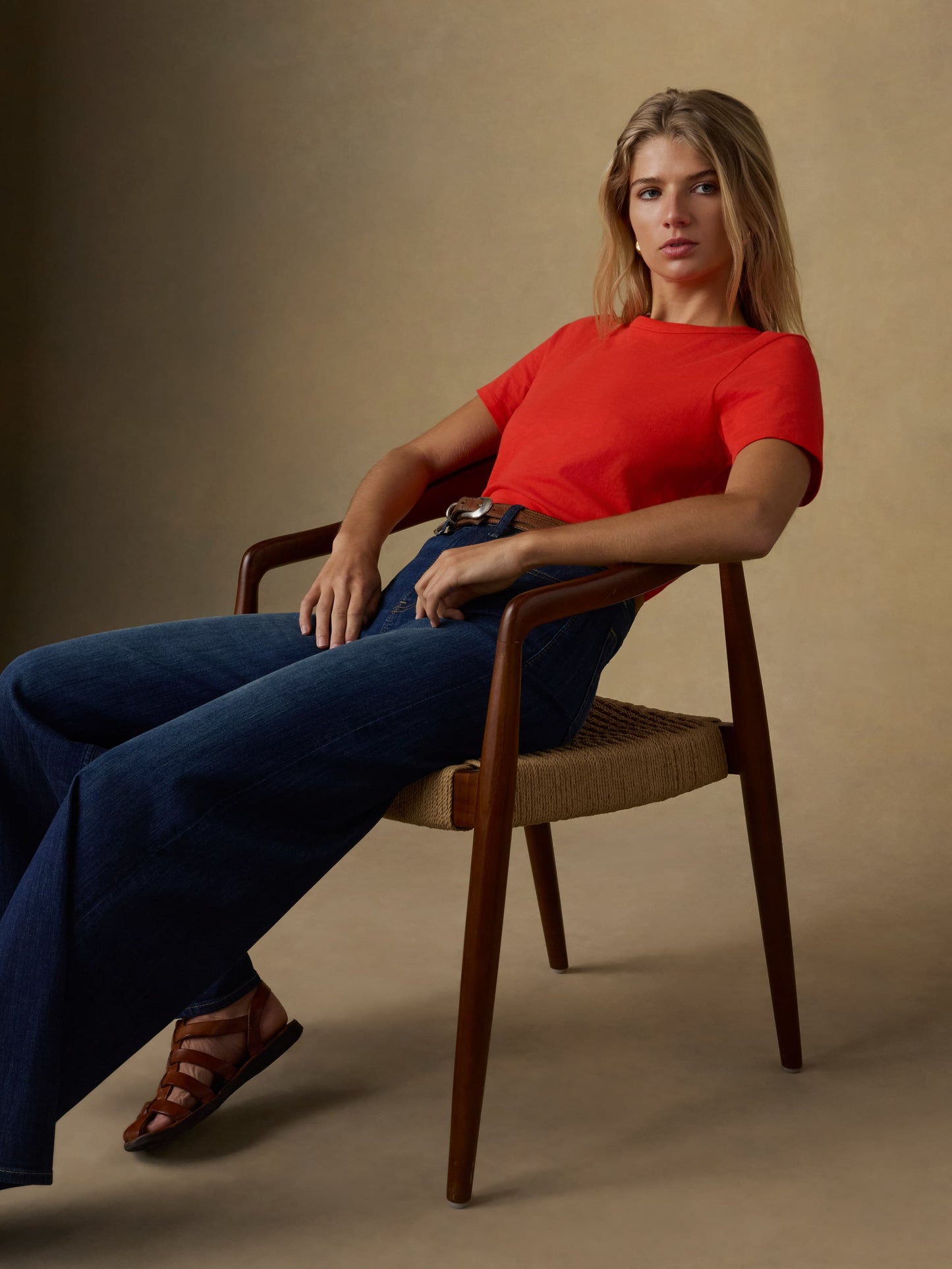 Sunwashed Regenerative Tee - Poppy Red