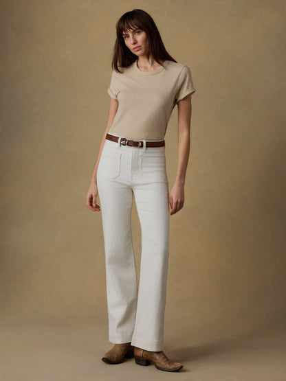 Sunwashed Regenerative Tee - White Pepper