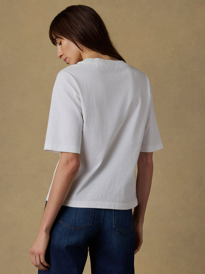 Recycled Cotton Vintage Tee - White