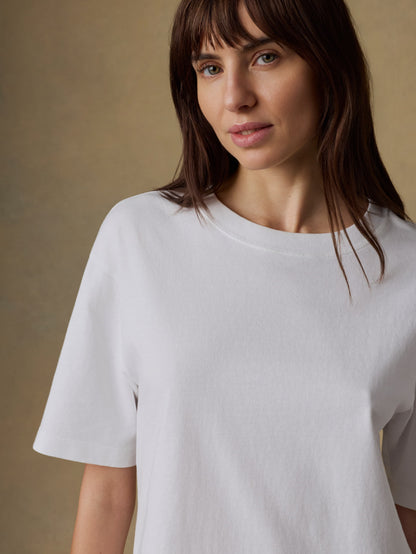 Recycled Cotton Vintage Tee - White