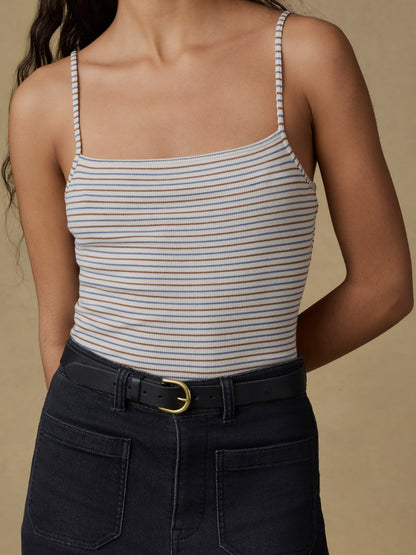 Featherweight Freestyle Rib Cami - Egret Stripe