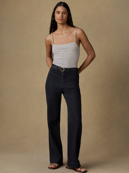 Featherweight Freestyle Rib Cami - Egret Stripe