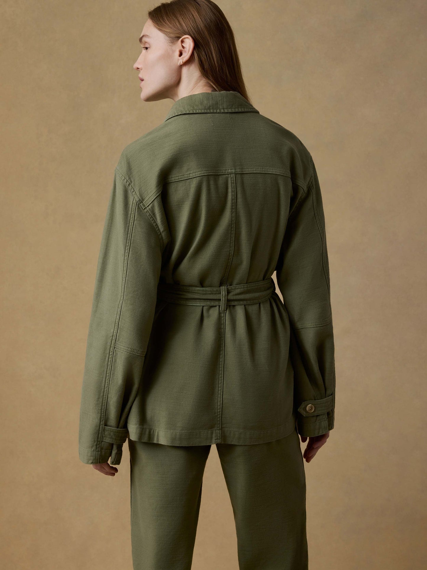 Soft Stretch Safari Jacket - Moss