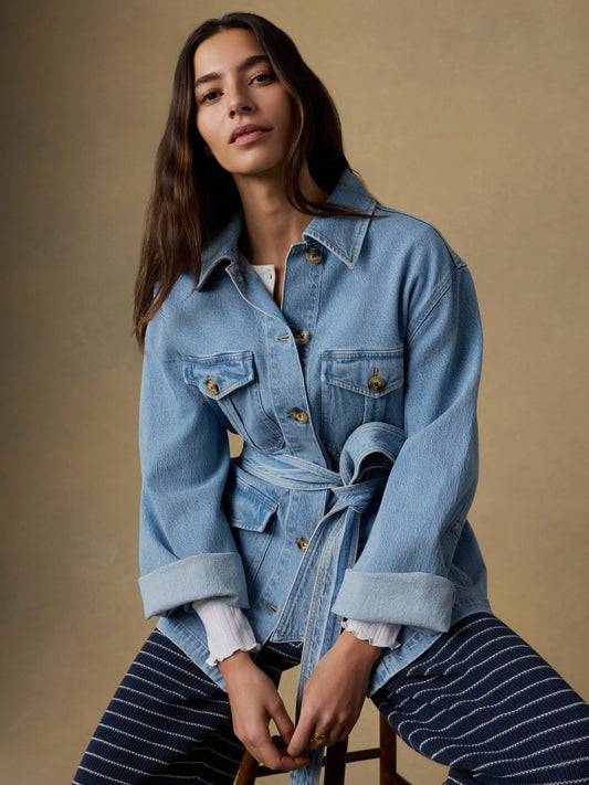 Solstice Denim Safari Jacket - Bay Drift Wash