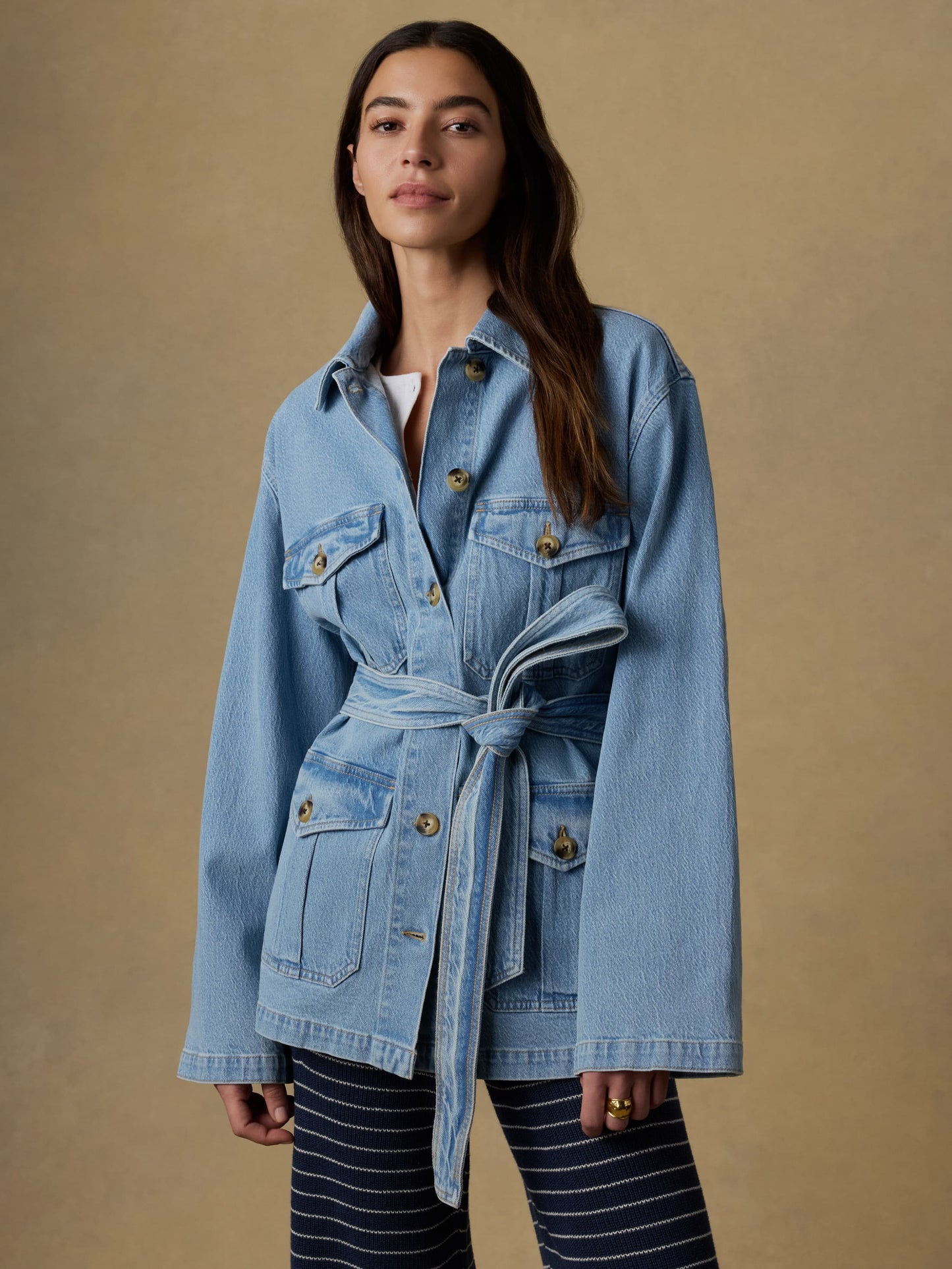 Solstice Denim Safari Jacket - Bay Drift Wash