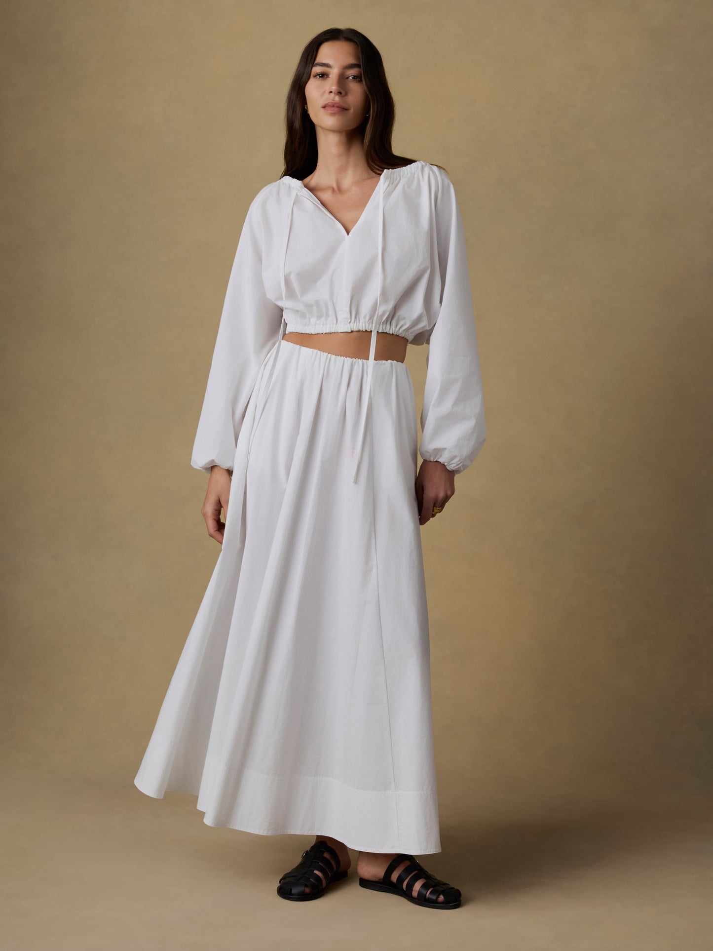 Coastal Poplin Nera Top - White