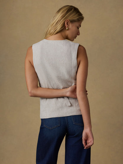 Sun Strider Linen Vest - Flax