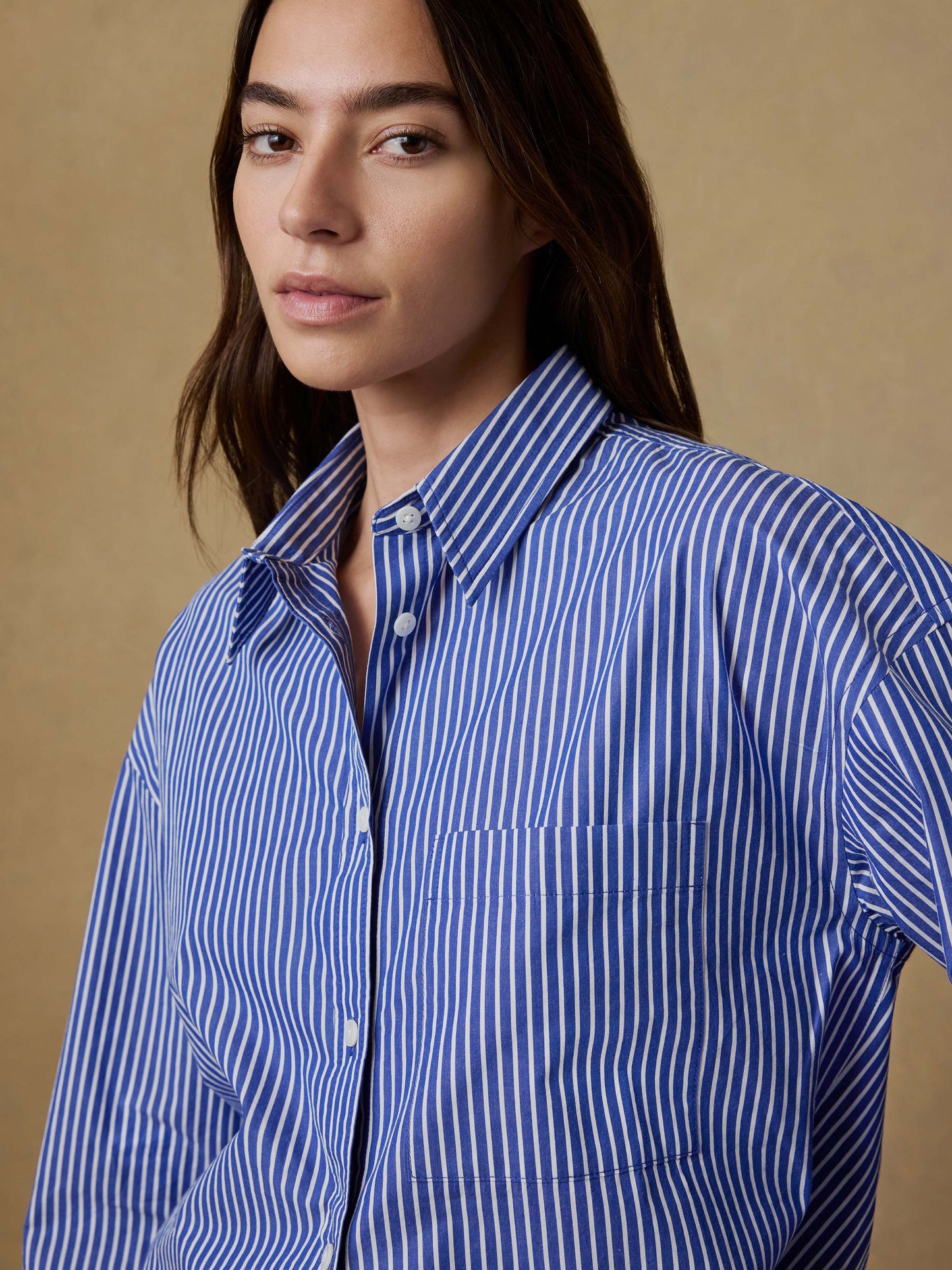 Coastal Poplin Relaxed Shirt - Endless Coast Stripe