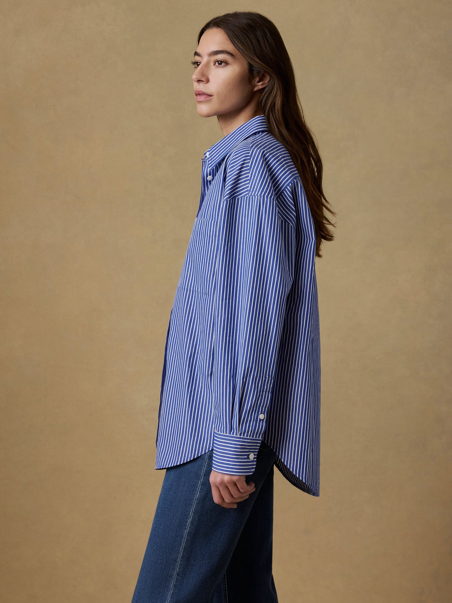 Coastal Poplin Relaxed Shirt - Endless Coast Stripe
