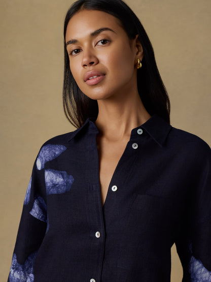 Mia Relaxed Shirt - Midnight Batik Floral