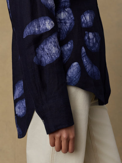 Mia Relaxed Shirt - Midnight Batik Floral