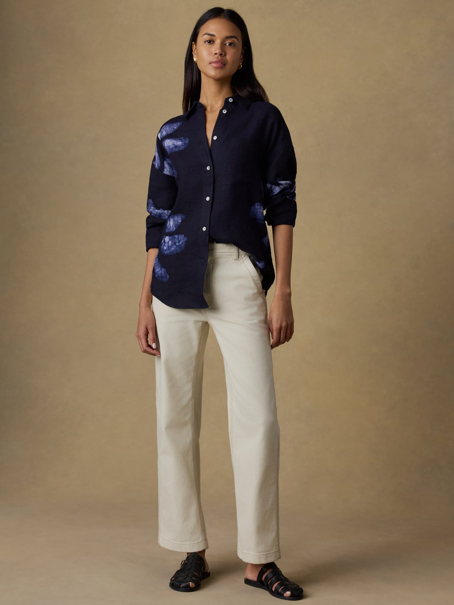 Mia Relaxed Shirt - Midnight Batik Floral