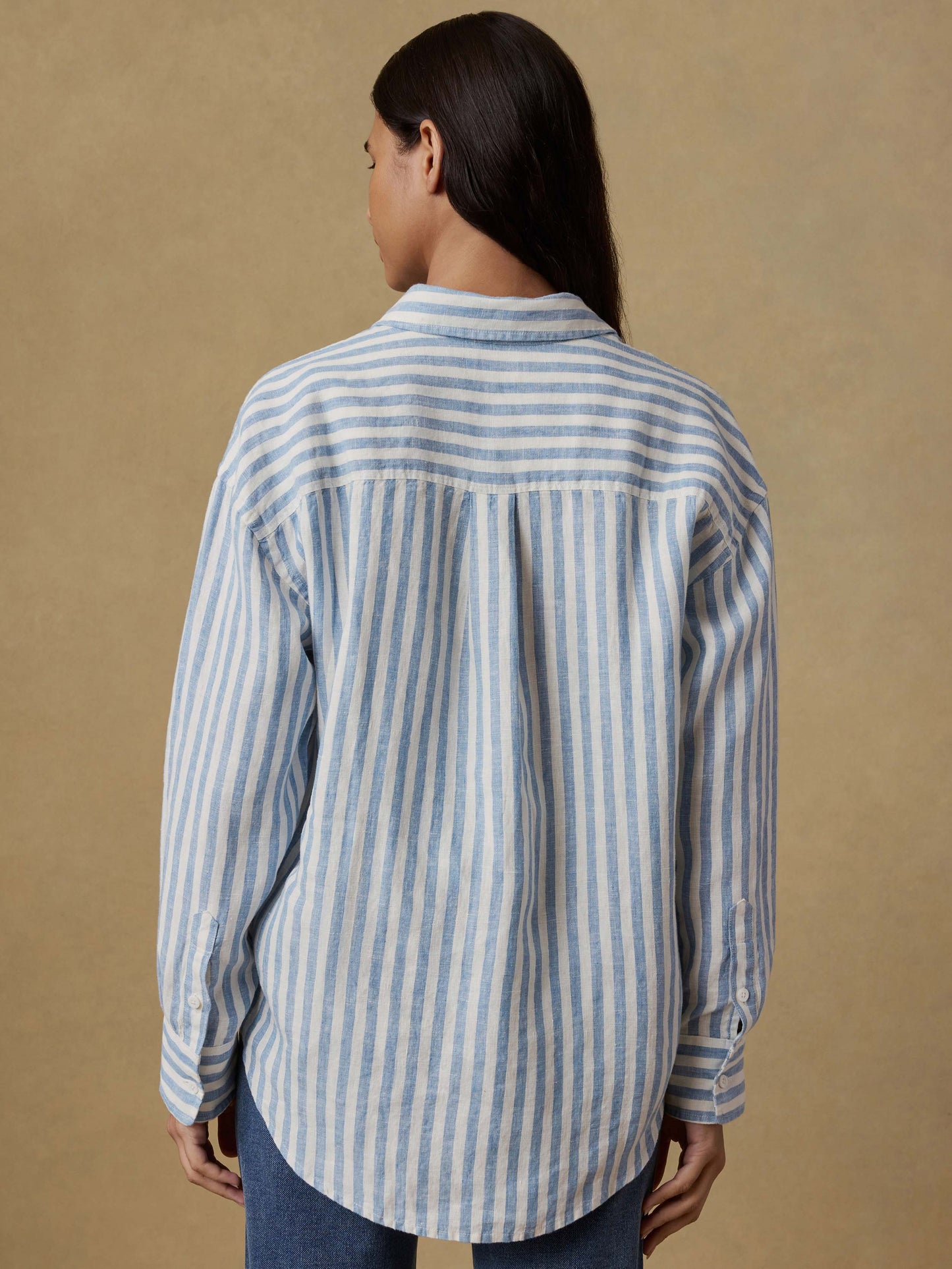 Laguna Linen Relaxed Shirt - Ocean Lucy Stripe