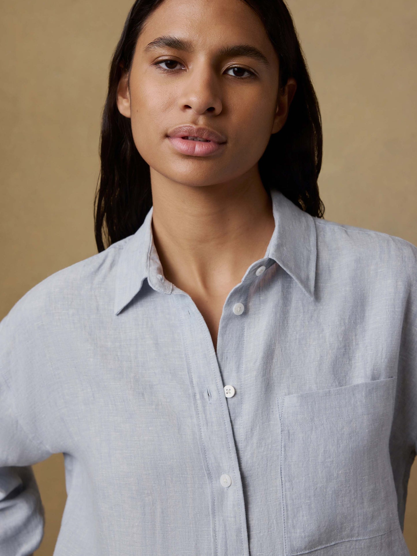 Laguna Linen Relaxed Shirt - Blue Fog