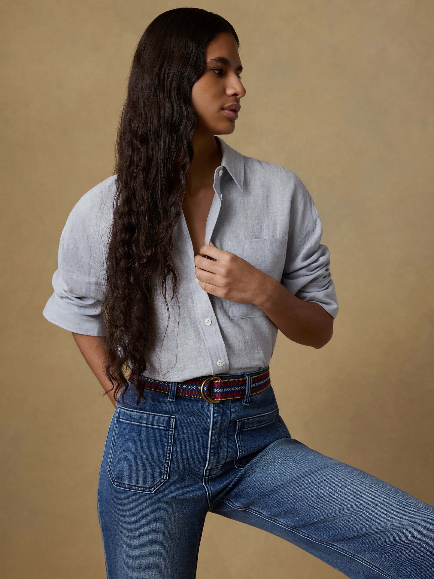 Laguna Linen Relaxed Shirt - Blue Fog
