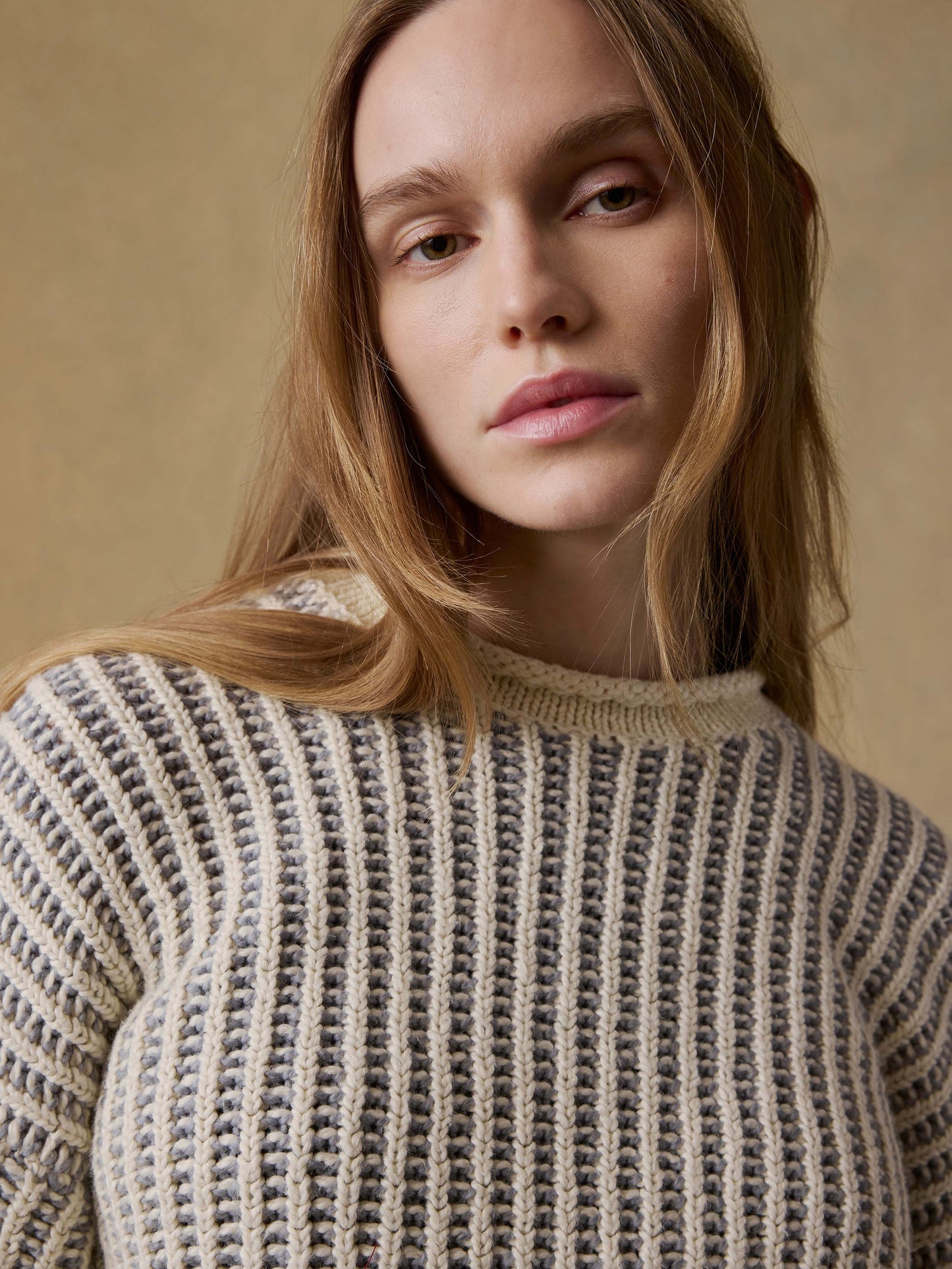 Heirloom Cotton Rollneck Sweater - Cream