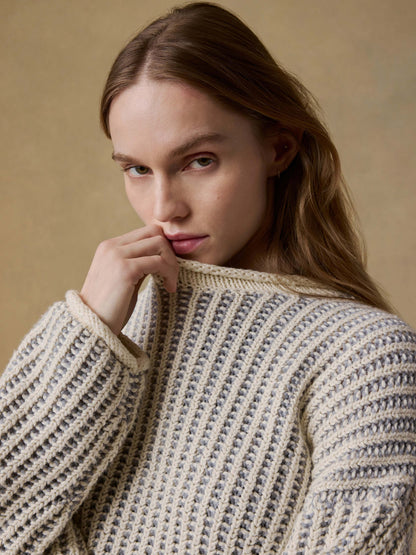 Heirloom Cotton Rollneck Sweater - Cream
