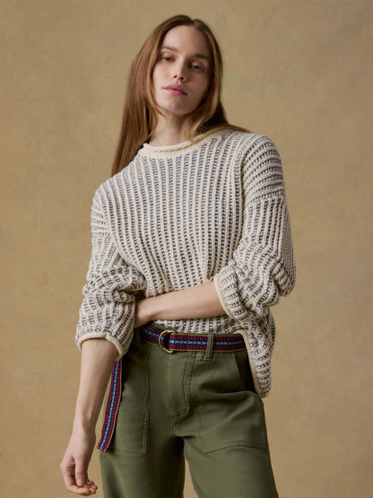 Heirloom Cotton Rollneck Sweater - Cream