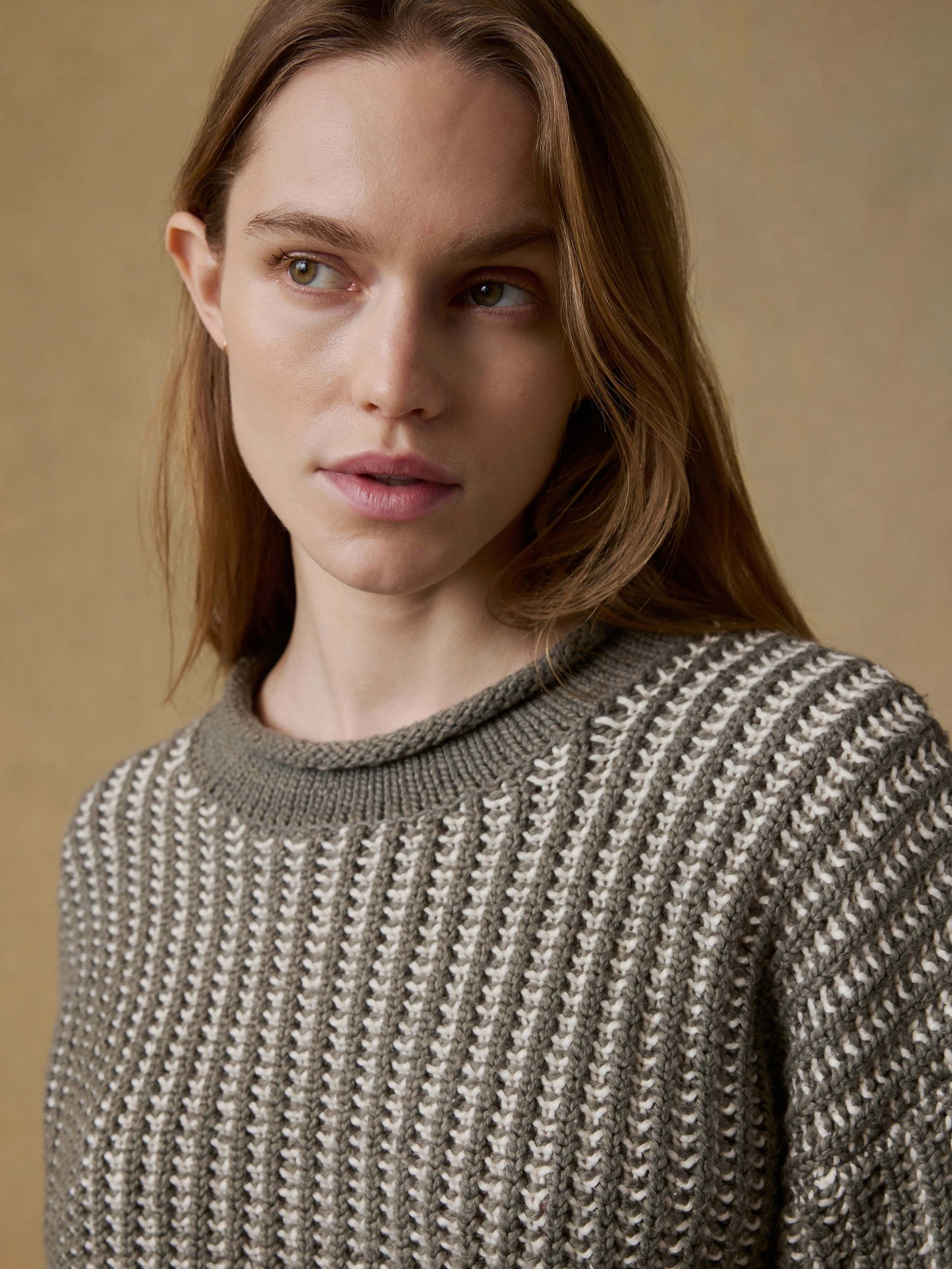 Heirloom Cotton Rollneck Sweater - Olive