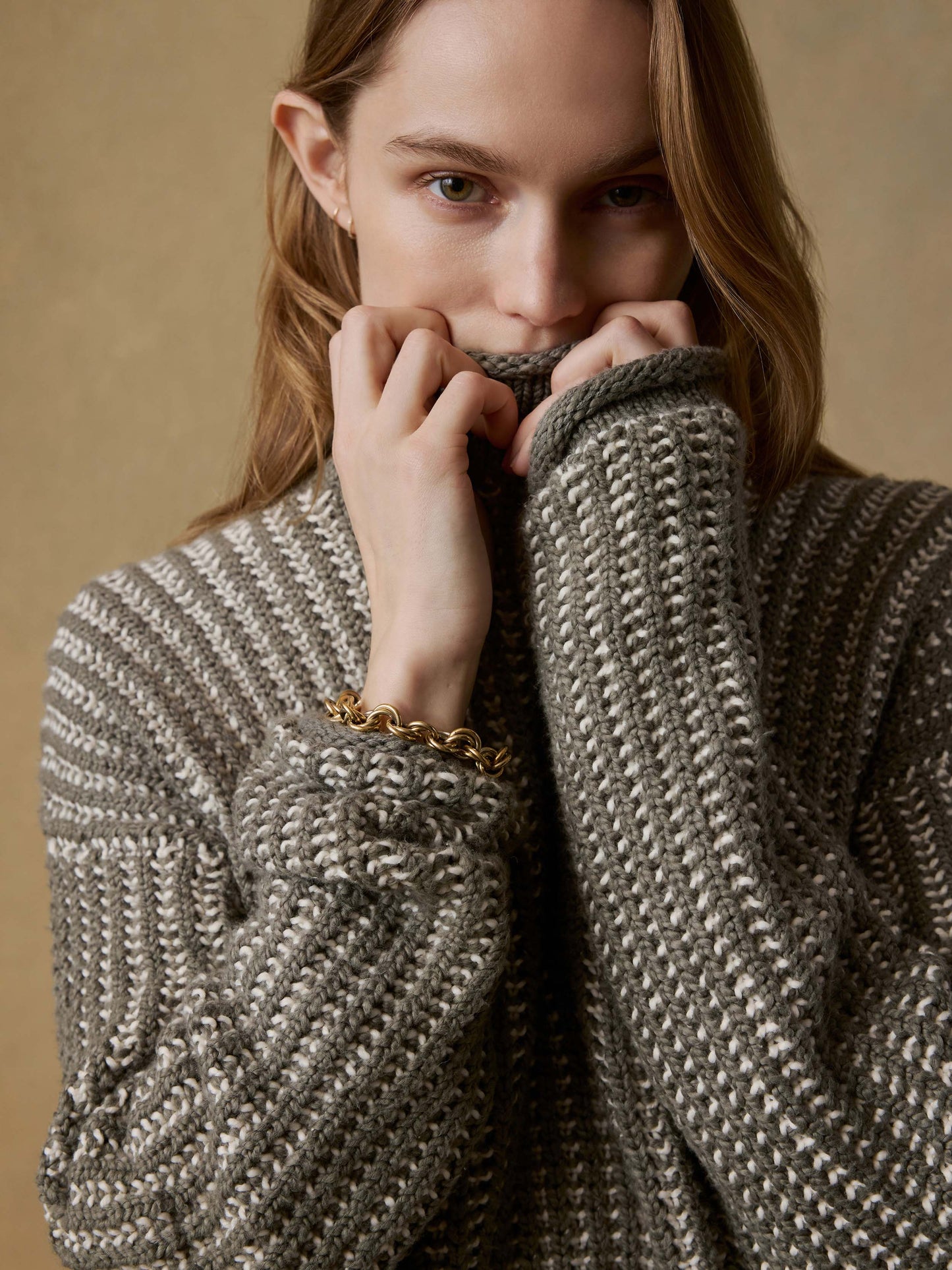 Heirloom Cotton Rollneck Sweater - Olive