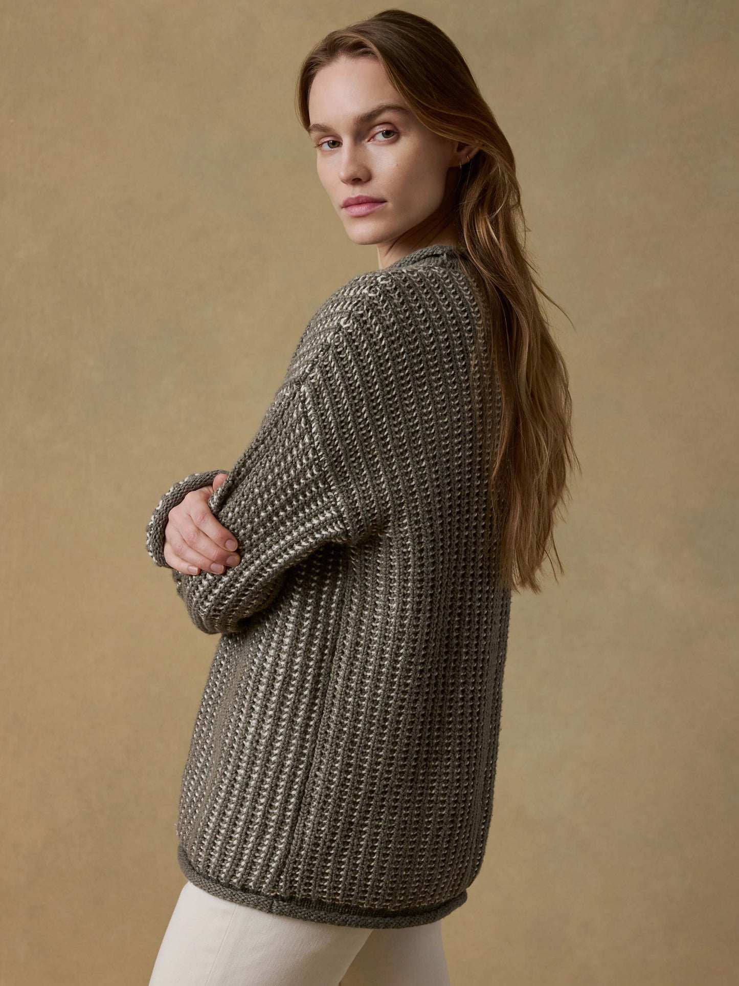 Heirloom Cotton Rollneck Sweater - Olive