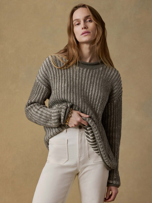 Heirloom Cotton Rollneck Sweater - Olive