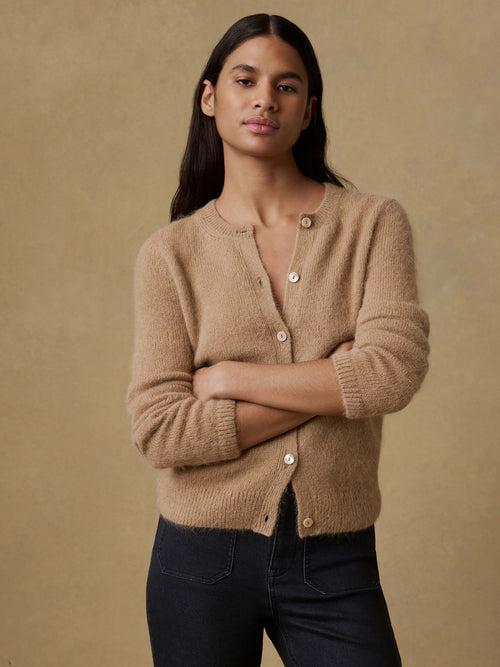 Apres Alpaca Long-Sleeve Cardigan - Oatmeal