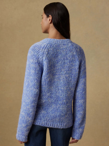 Apres Alpaca V-Neck Pullover - Saltwater Blue