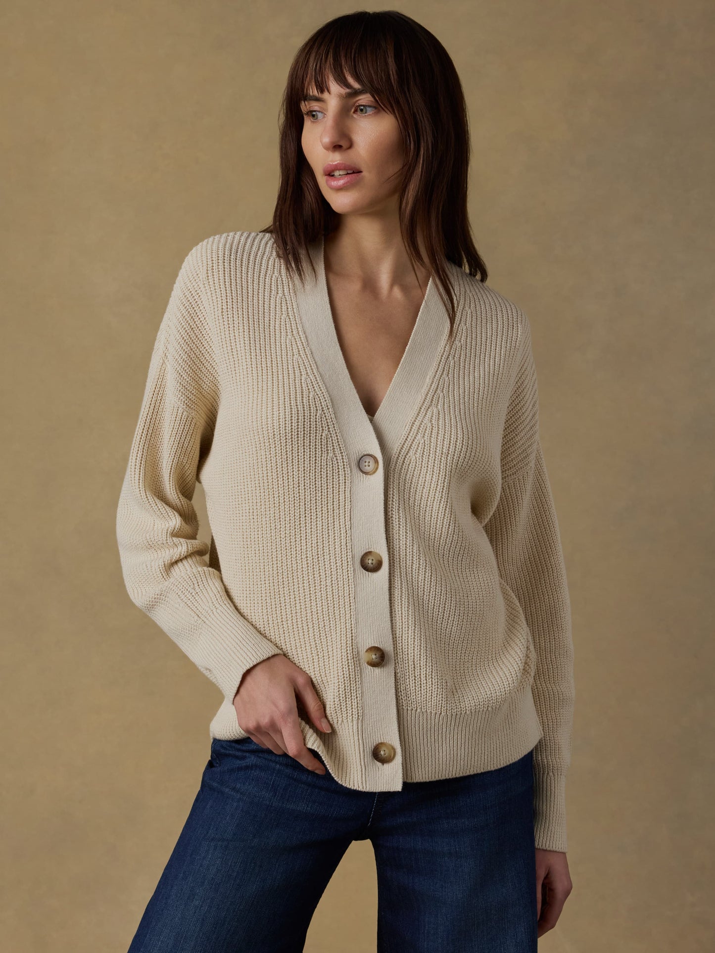 Miramar Linen Relaxed Cardigan - Summer Sand