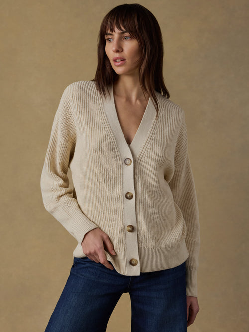 Miramar Linen Relaxed Cardigan - Summer Sand