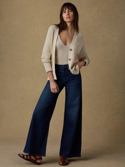 Miramar Linen Relaxed Cardigan - Summer Sand
