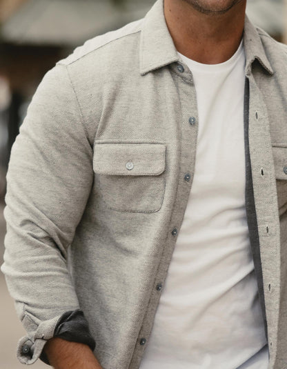 Textured Knit Shirt in Graphite