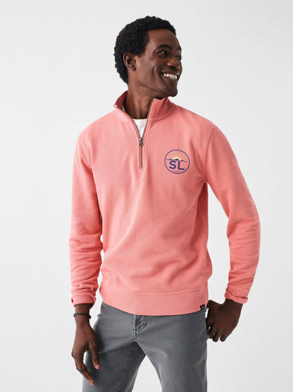 Spring Lake Long- Sleeve Terry Quarter- Zip - Faded Flag