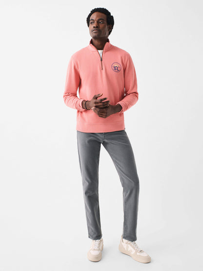 Spring Lake Long- Sleeve Terry Quarter- Zip - Faded Flag