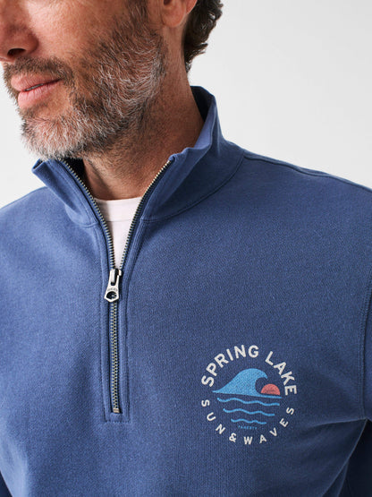 Spring Lake Long-Sleeve Terry Quarter-Zip - Faded Navy