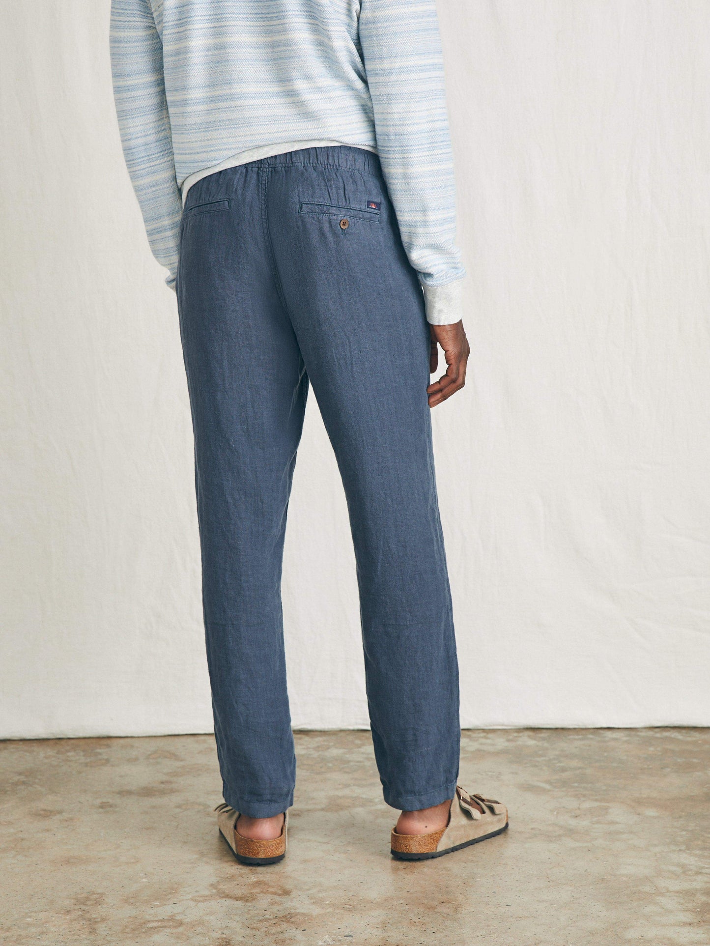 Linen Drawstring Pant - Look Out Navy