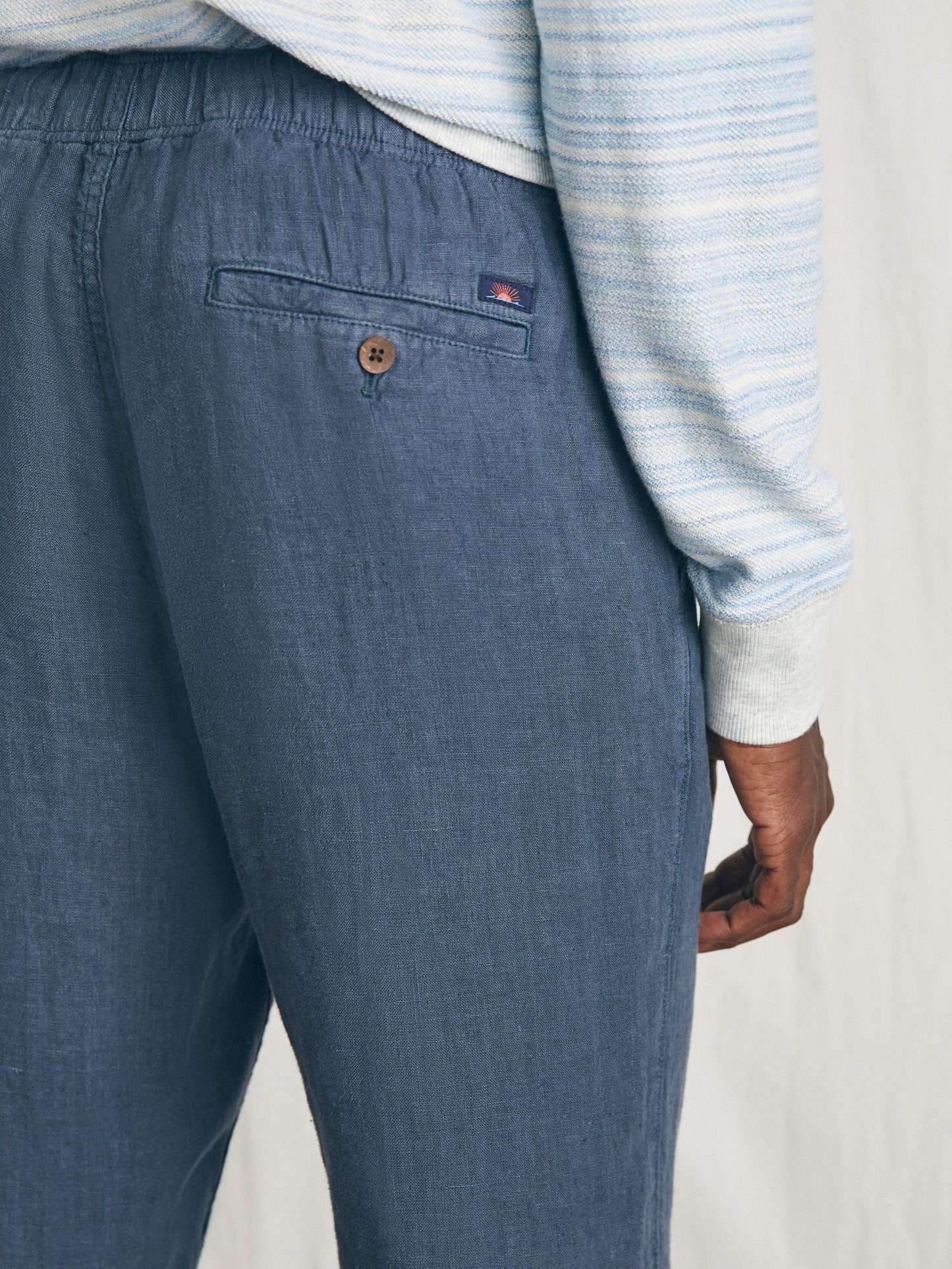 Linen Drawstring Pant - Look Out Navy