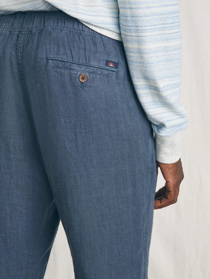Linen Drawstring Pant - Look Out Navy