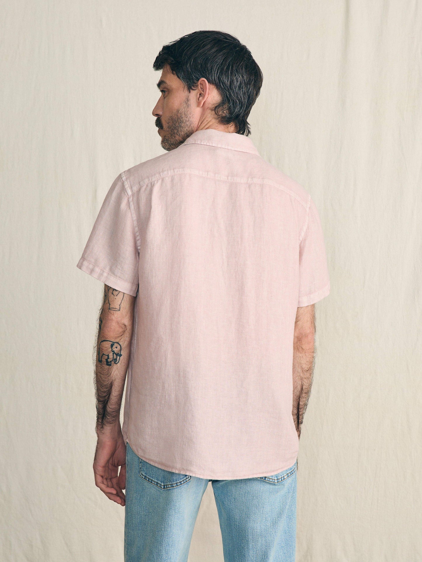 Short-Sleeve Palma Linen Shirt - Coastal Mauve