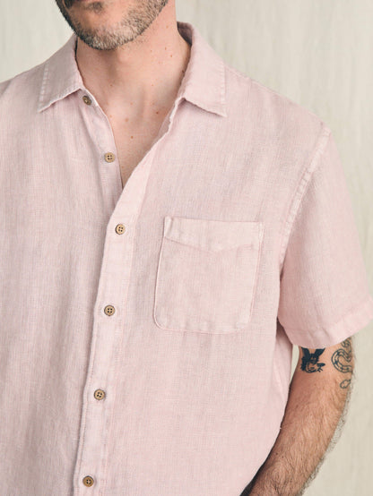 Short-Sleeve Palma Linen Shirt - Coastal Mauve